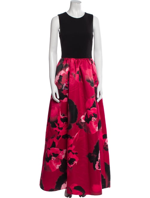 Aidan Mattox Floral Print Long Dress