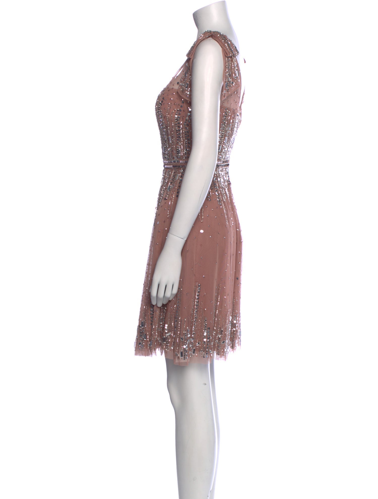 Aidan Mattox V-Neck Mini Dress