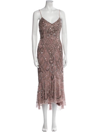 Aidan Mattox Lace Pattern Long Dress
