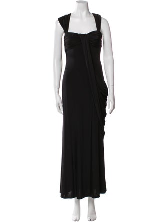 Aidan Mattox Square Neckline Long Dress