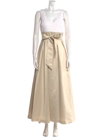 Aidan Mattox V-Neck Long Dress