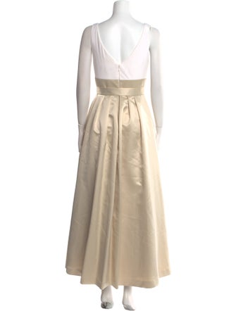 Aidan Mattox V-Neck Long Dress