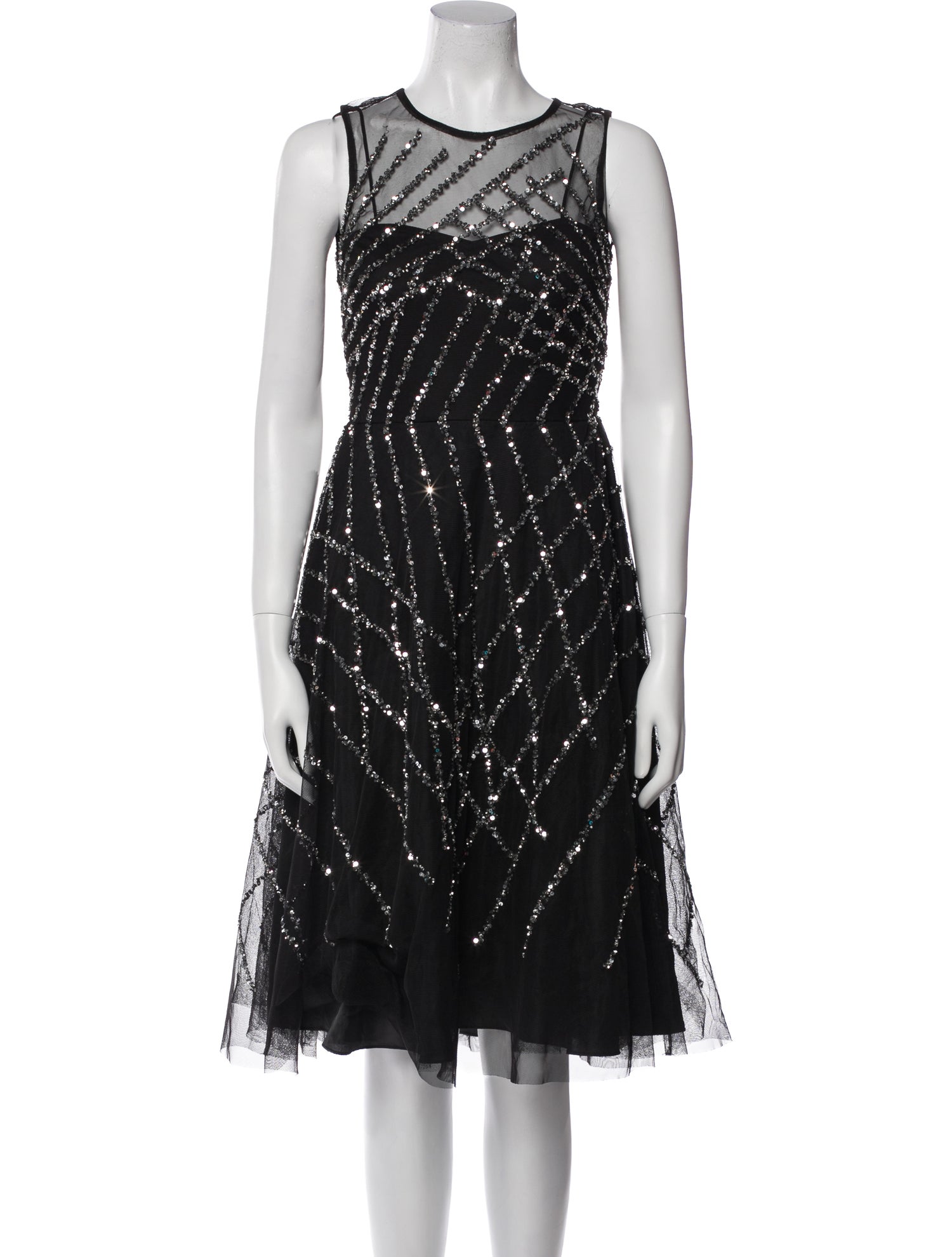 Aidan Mattox Crew Neck Knee-Length Dress