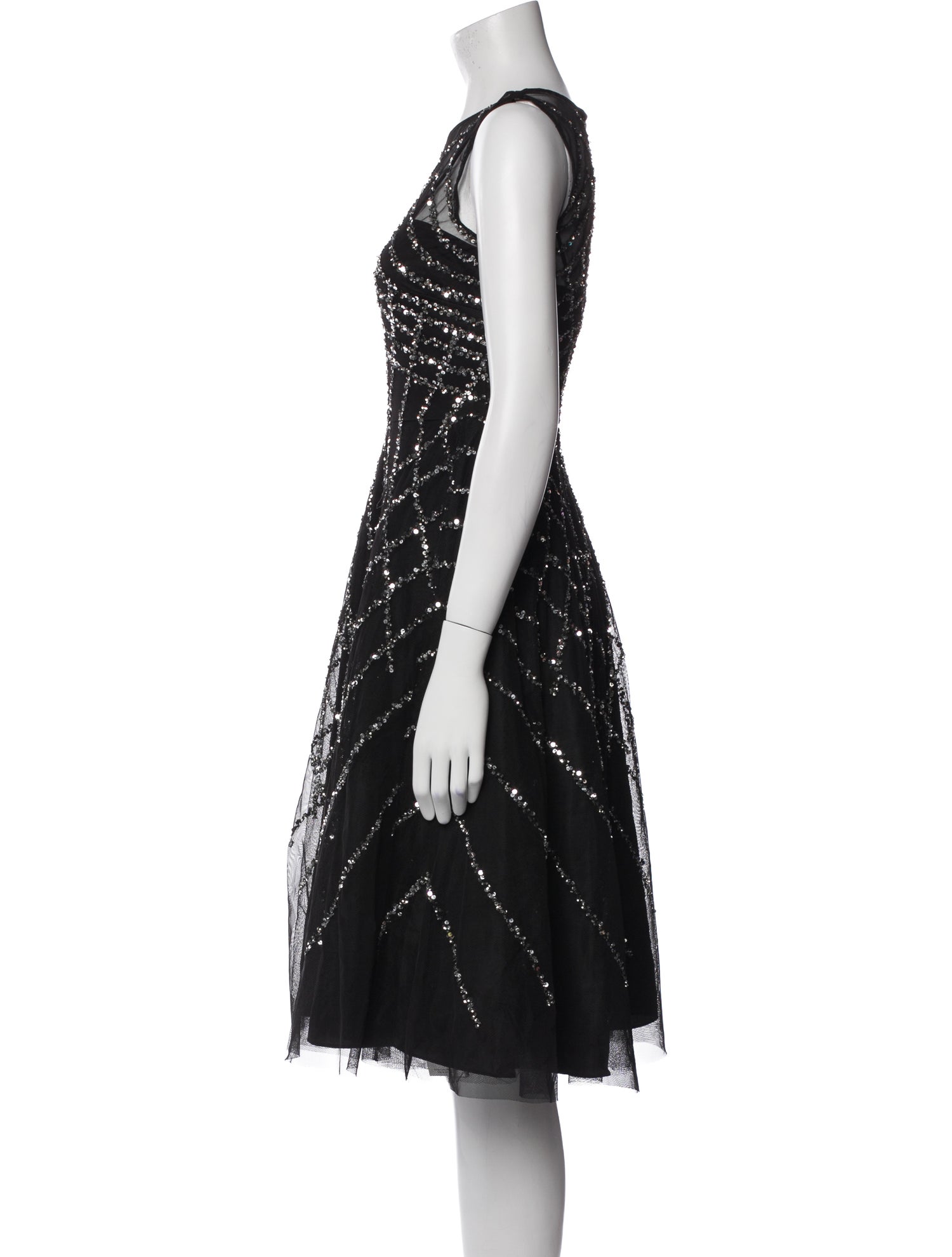 Aidan Mattox Crew Neck Knee-Length Dress