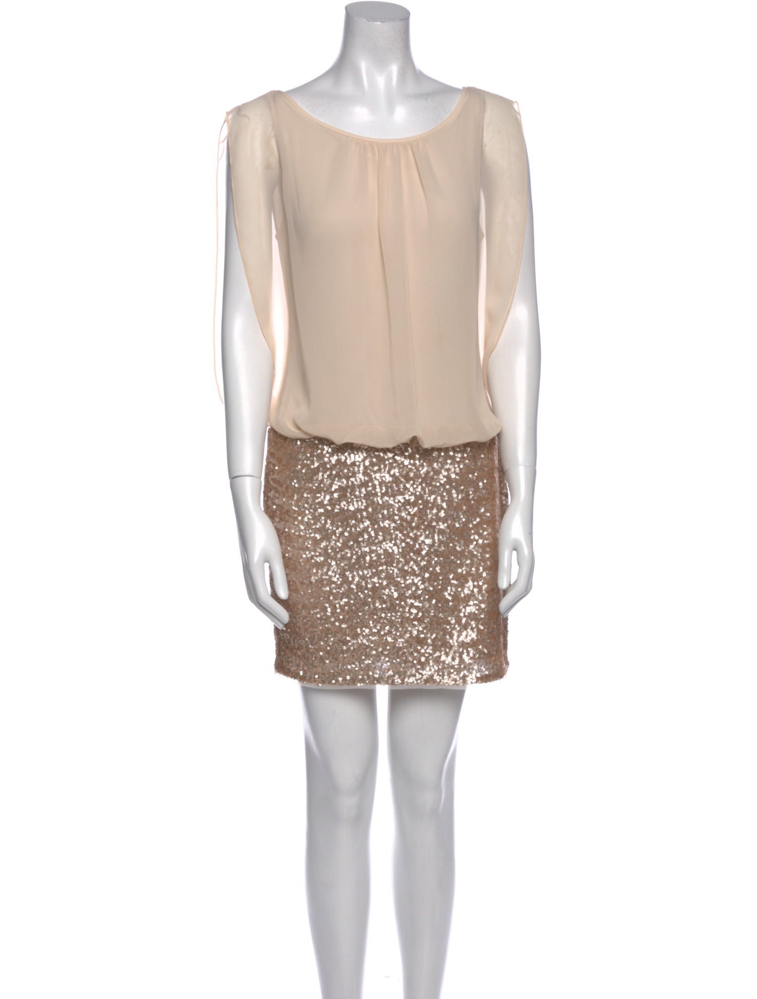 Aidan Mattox Bateau Neckline Mini Dress