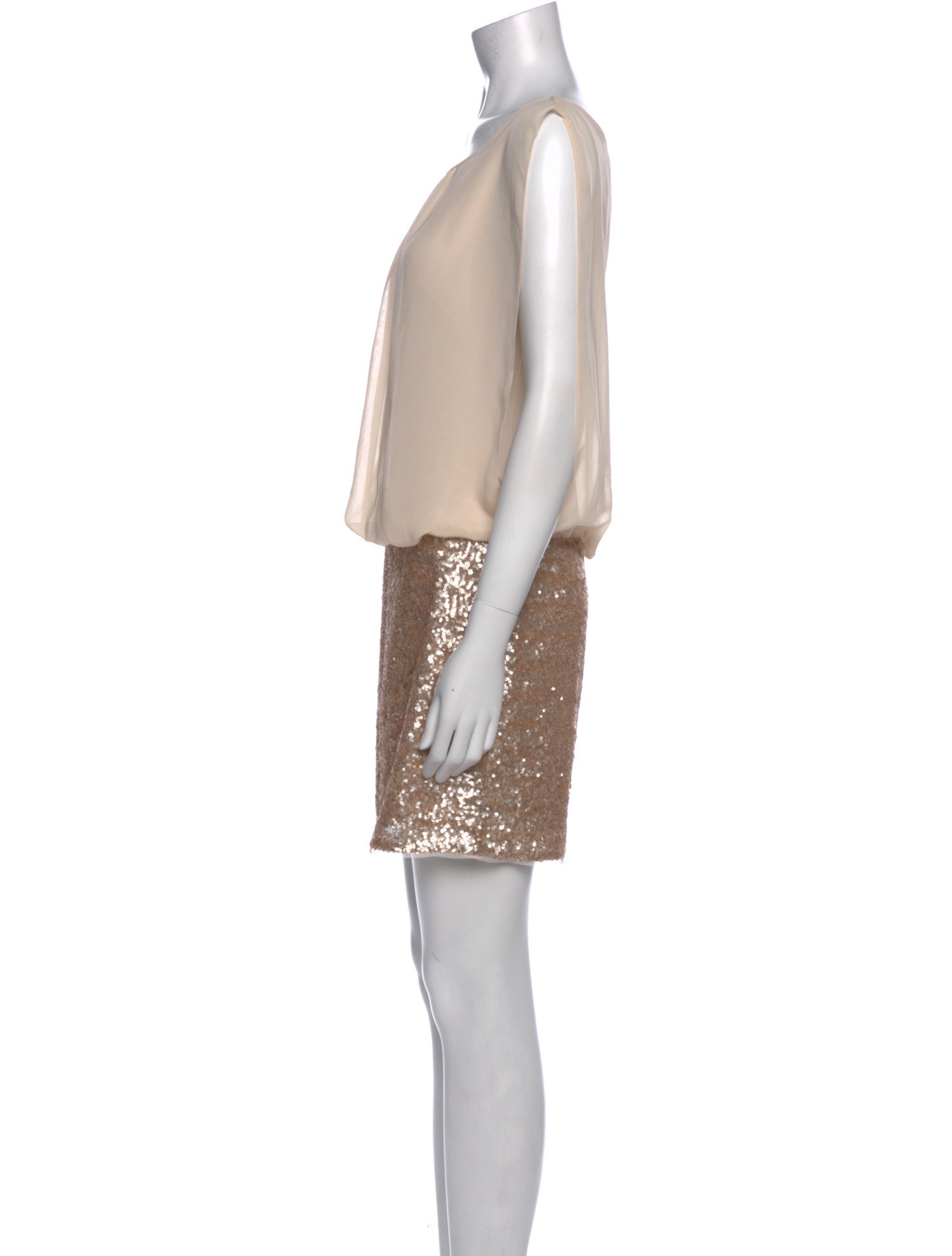 Aidan Mattox Bateau Neckline Mini Dress