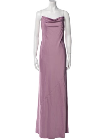 Aidan Mattox Cowl Neck Long Dress