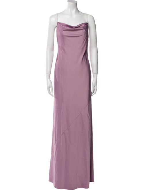 Aidan Mattox Cowl Neck Long Dress