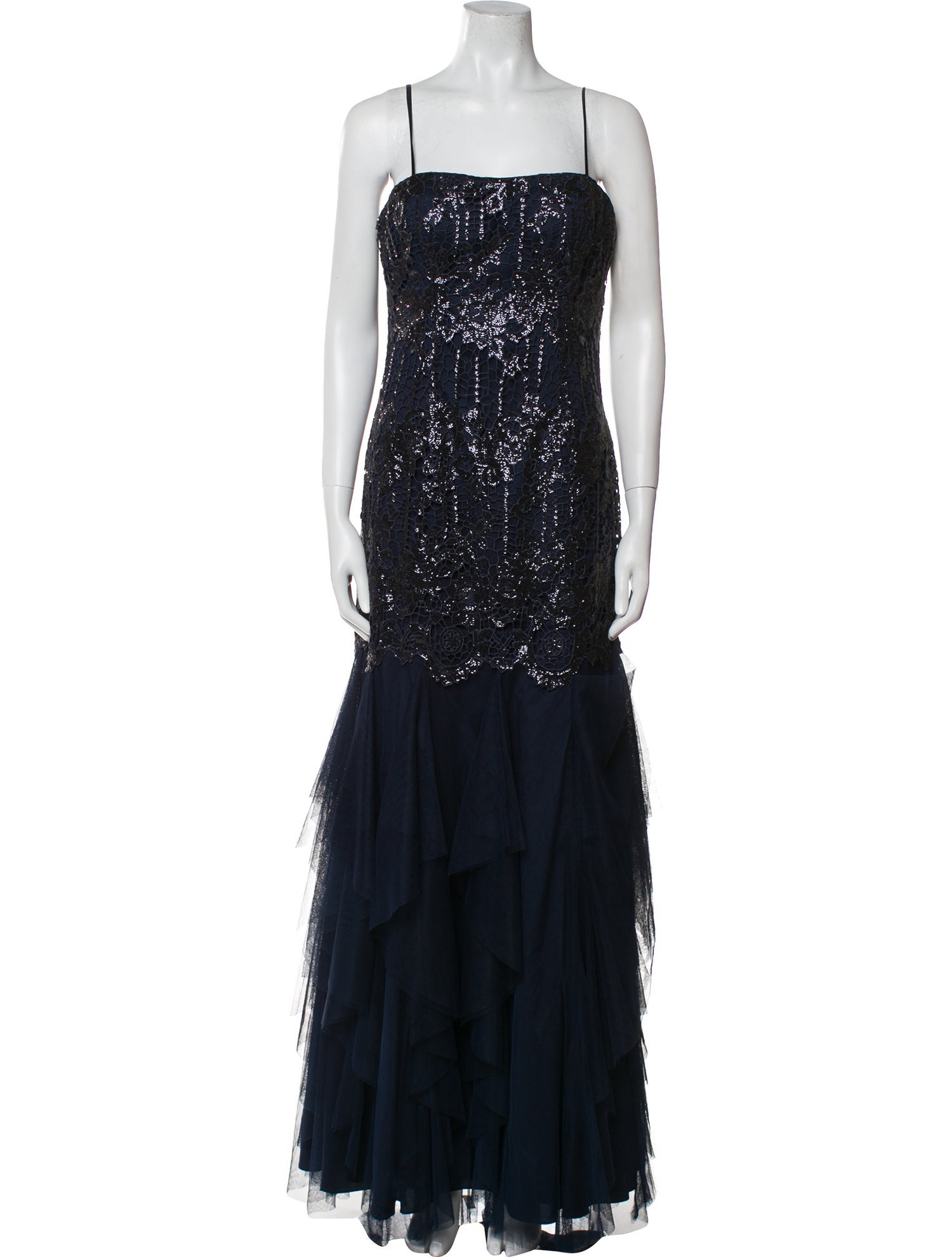 Aidan Mattox Square Neckline Long Dress