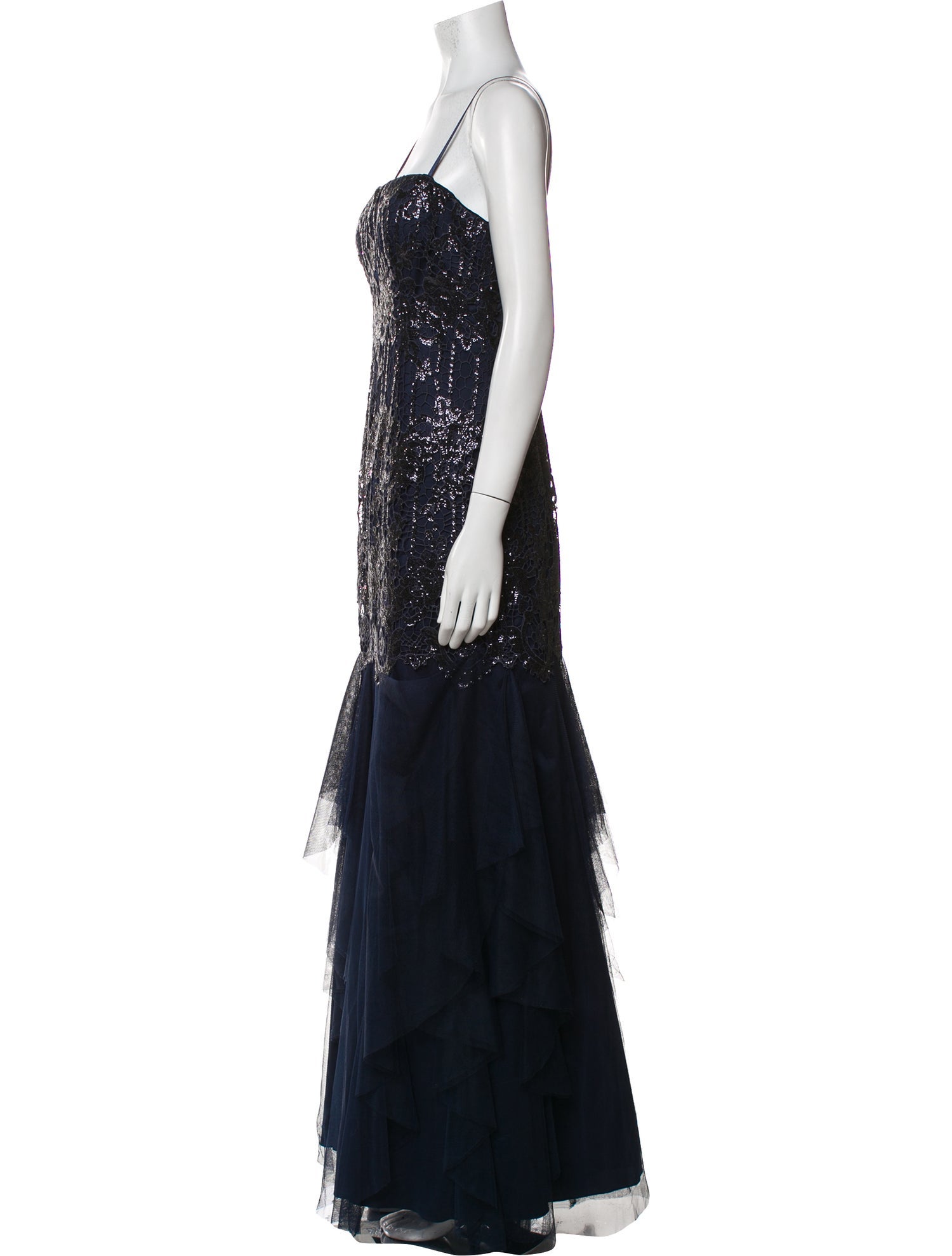 Aidan Mattox Square Neckline Long Dress