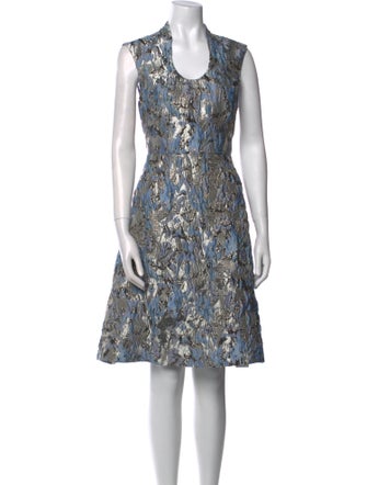 Aidan Mattox Printed Knee-Length Dress