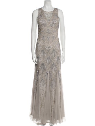 Aidan Mattox Patterned Long Dress