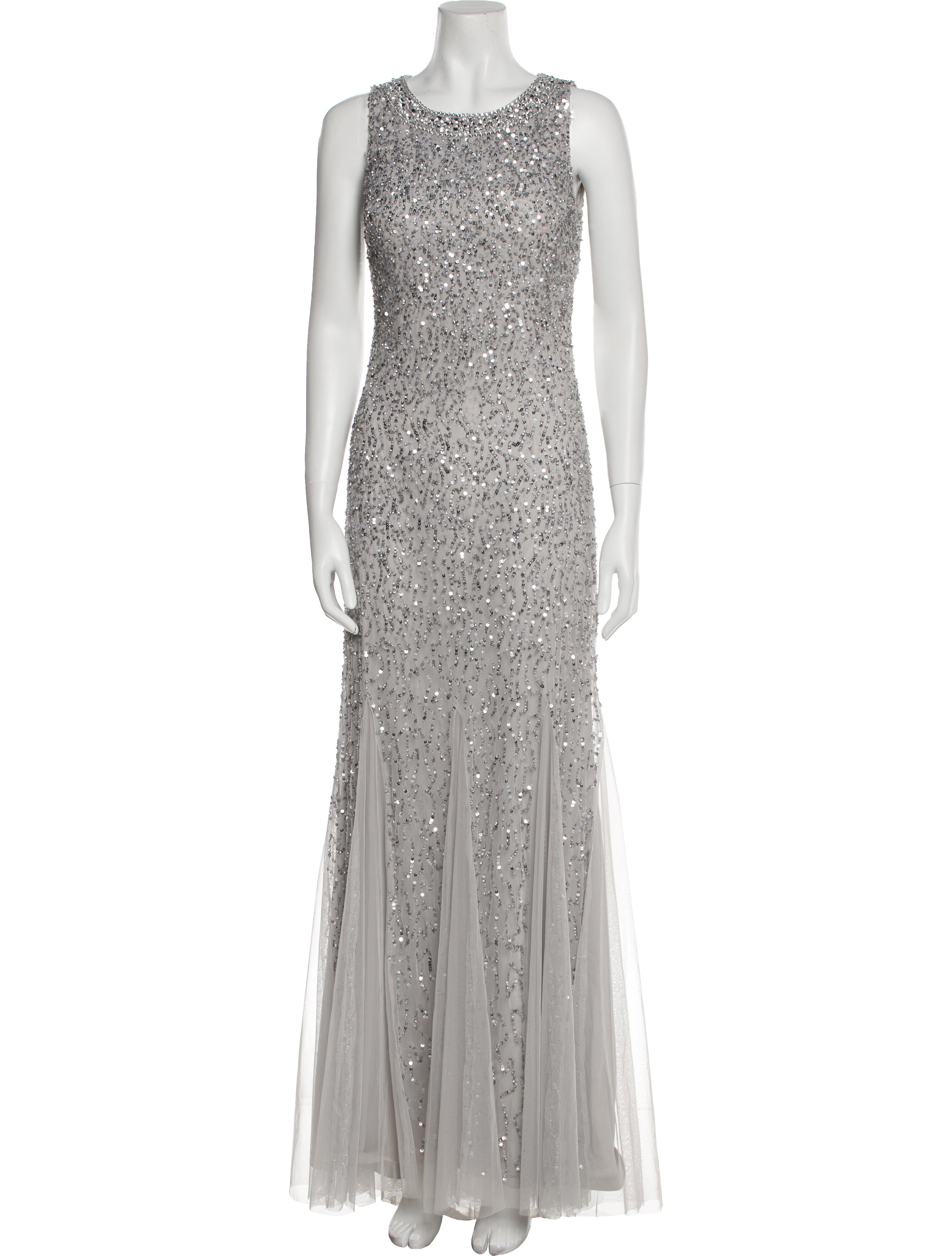 Aidan Mattox Scoop Neck Long Dress