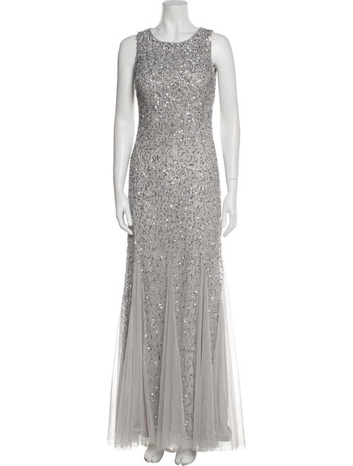 Aidan Mattox Scoop Neck Long Dress