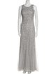 Aidan Mattox Scoop Neck Long Dress