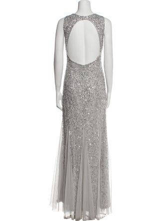 Aidan Mattox Scoop Neck Long Dress