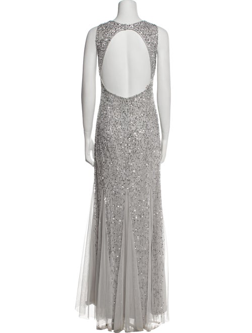 Aidan Mattox Scoop Neck Long Dress