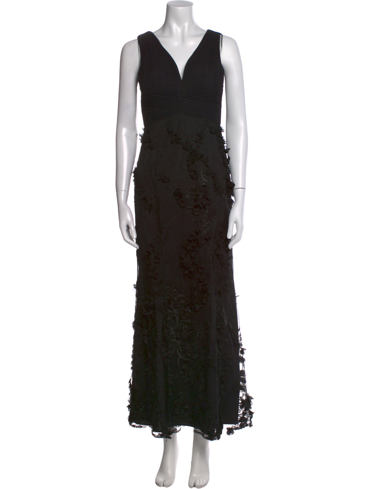Aidan Mattox V-Neck Long Dress