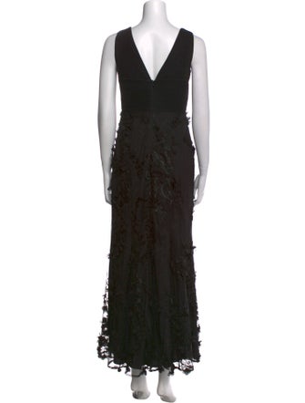 Aidan Mattox V-Neck Long Dress