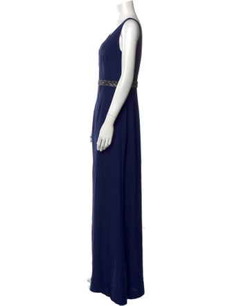 Aidan Mattox V-Neck Long Dress