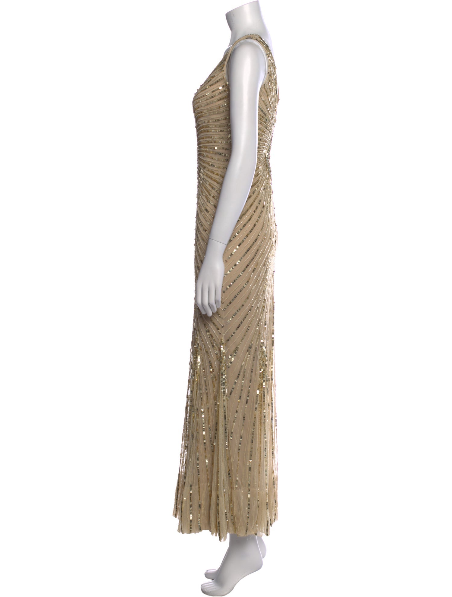 Aidan Mattox Scoop Neck Long Dress