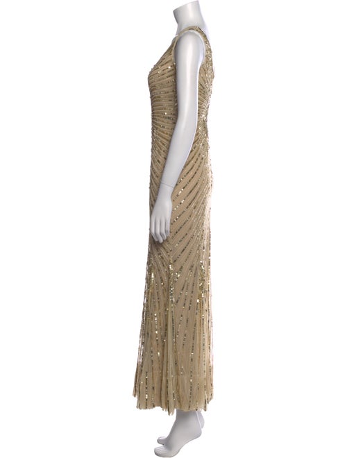 Aidan Mattox Scoop Neck Long Dress