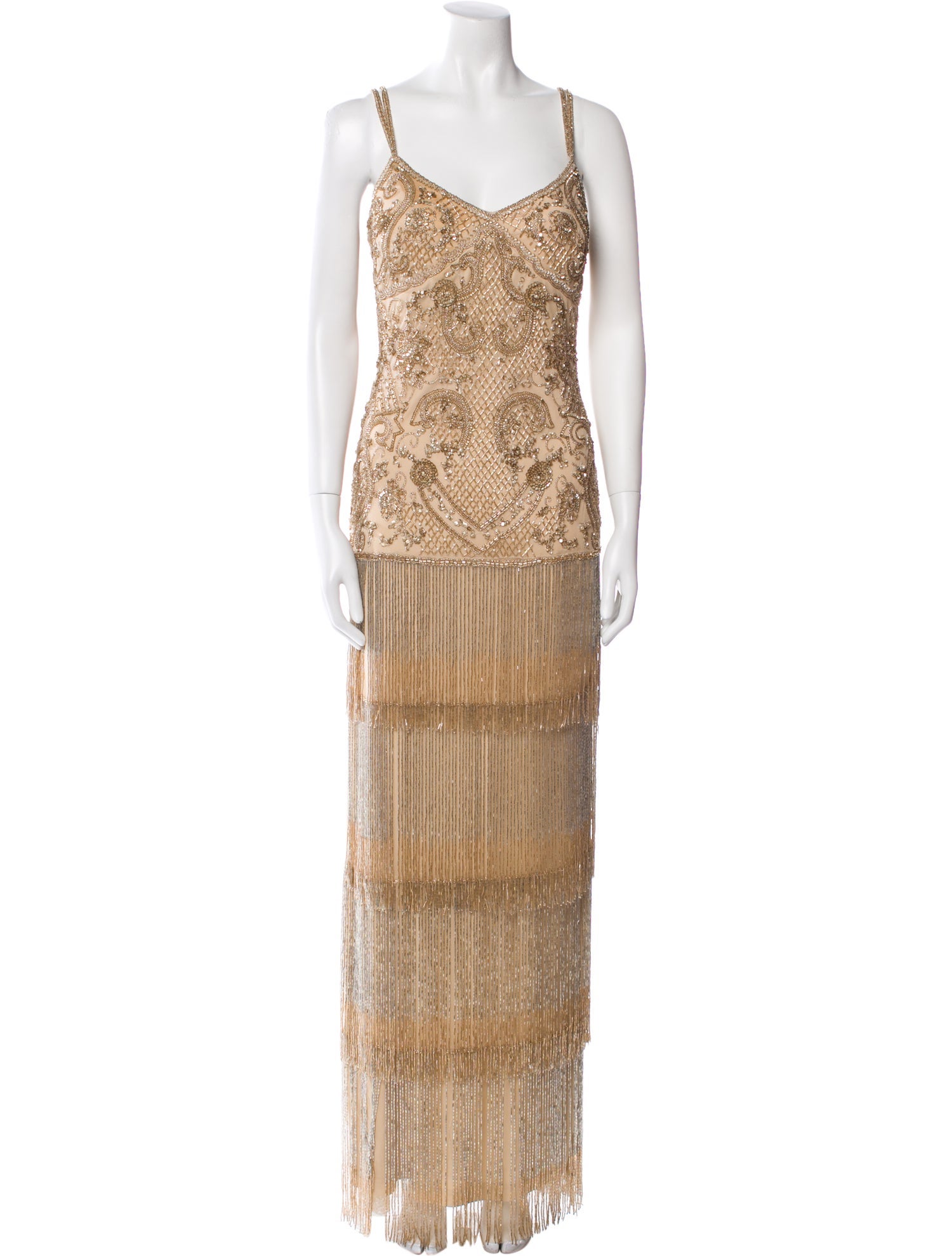 Aidan Mattox Lace Pattern Long Dress