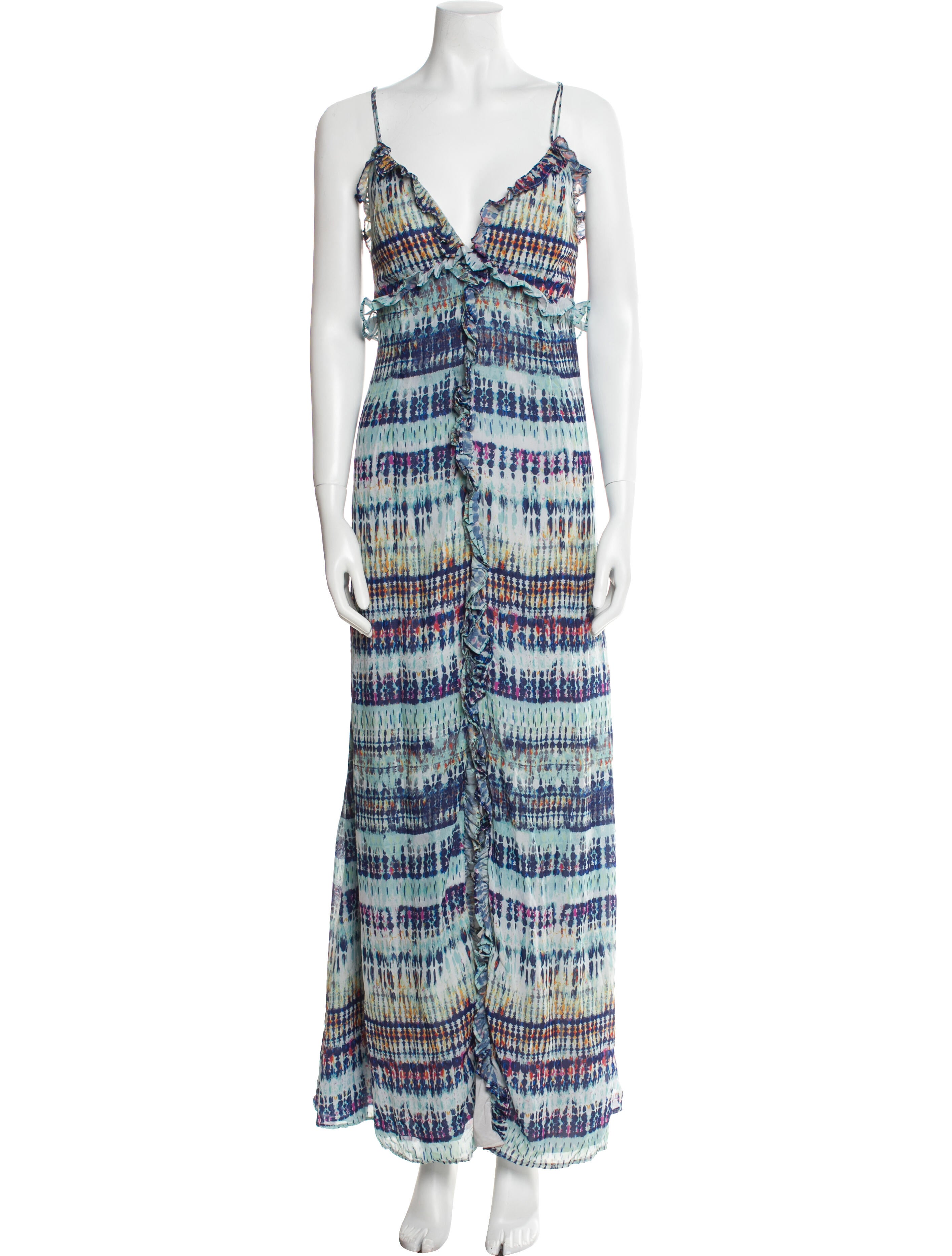 Aidan Mattox Printed Long Dress