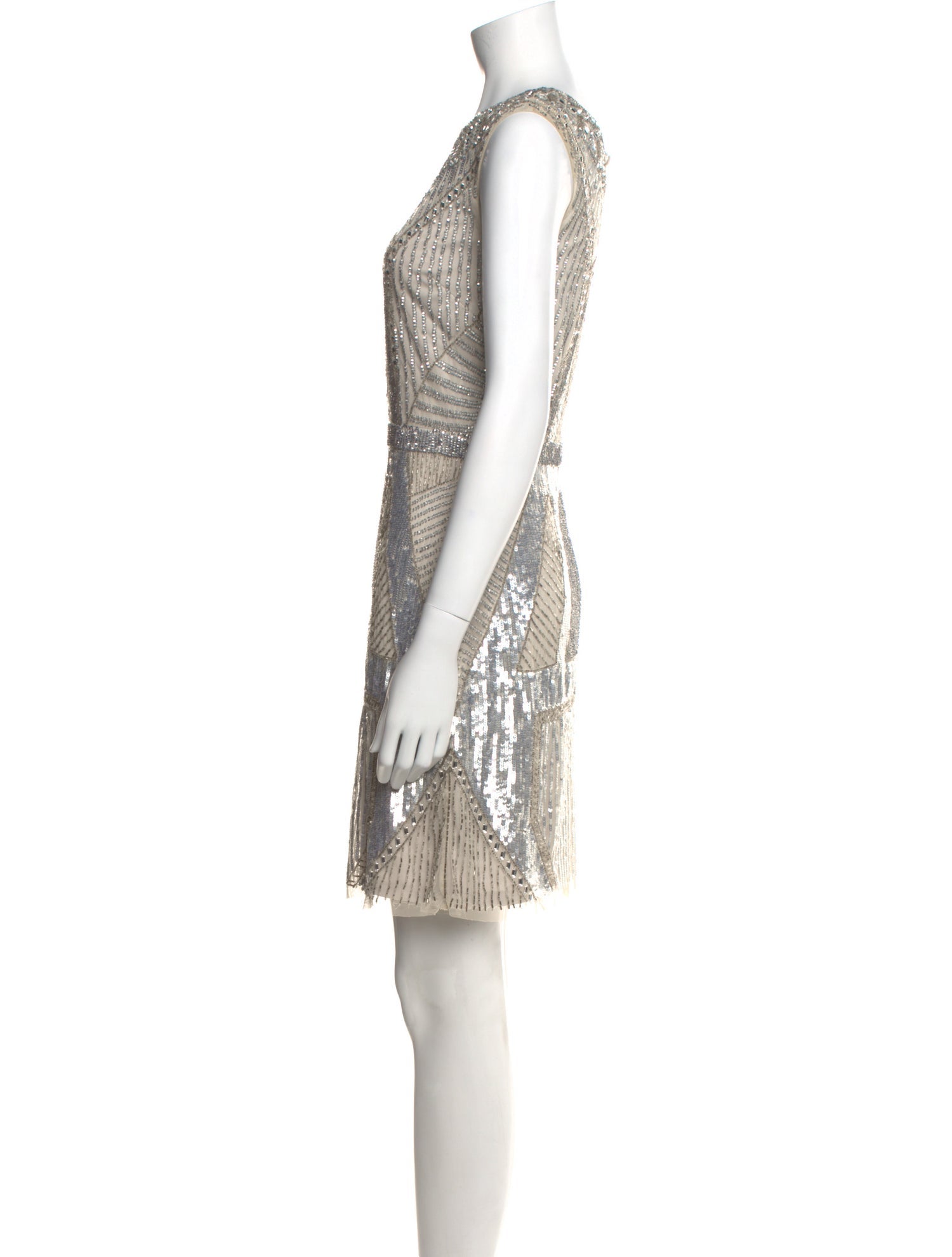 Aidan Mattox Scoop Neck Mini Dress