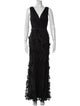Aidan Mattox V-Neck Long Dress