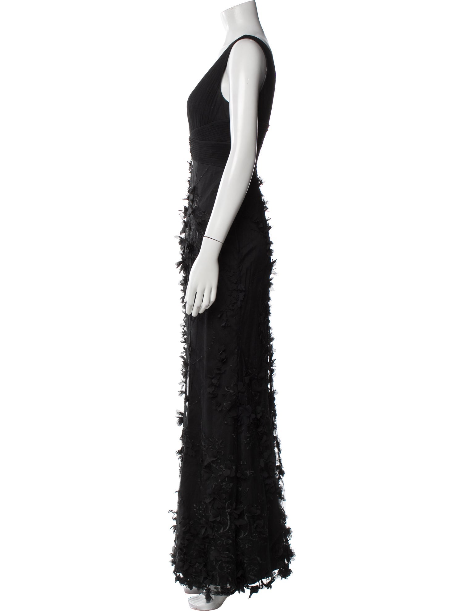 Aidan Mattox V-Neck Long Dress