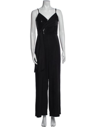 Aidan Mattox V-Neck Jumpsuit