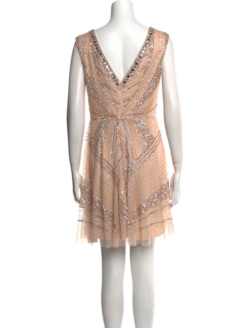 Aidan Mattox Bateau Neckline Mini Dress