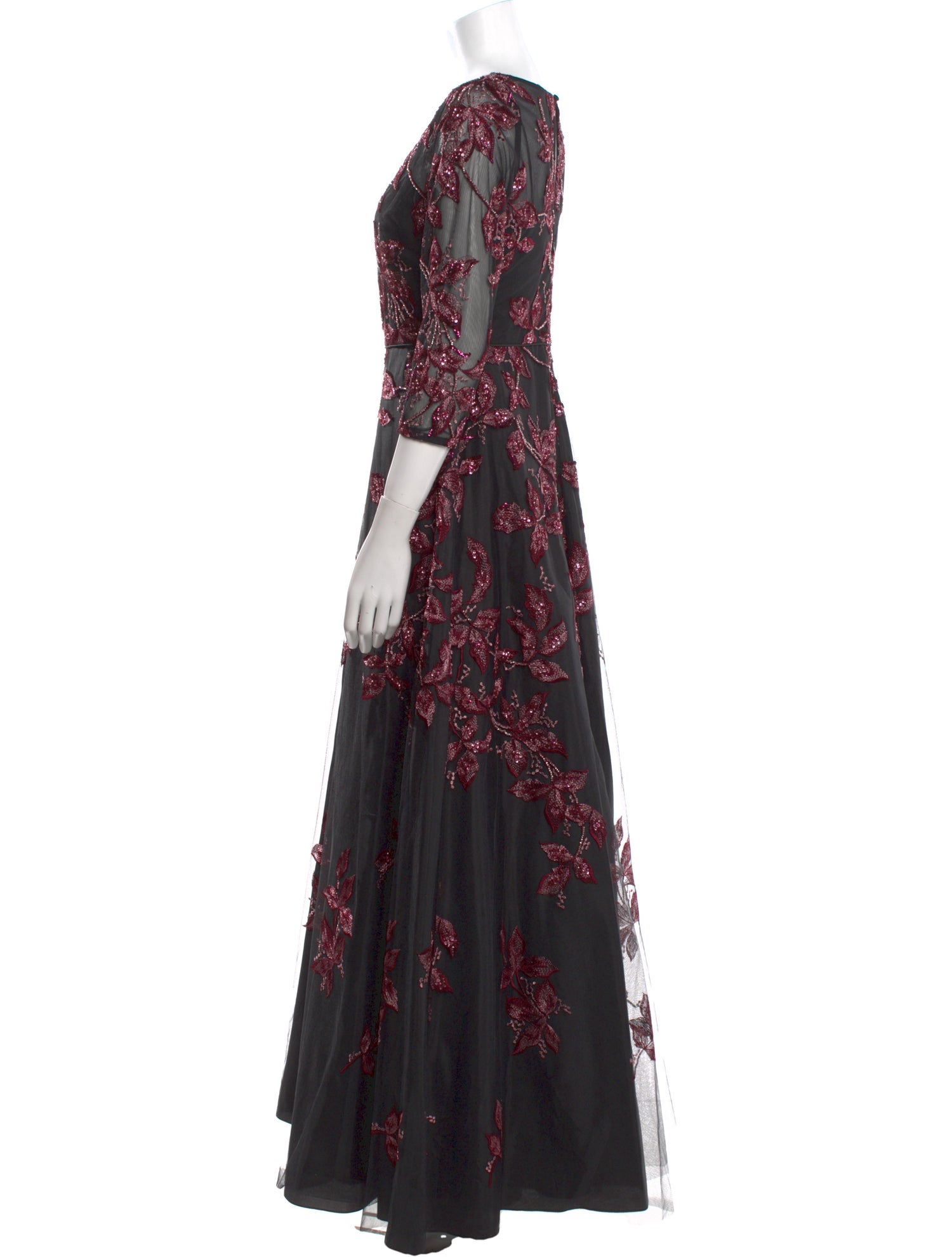 Aidan Mattox Floral Print Long Dress