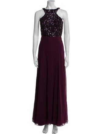Aidan Mattox Halterneck Long Dress