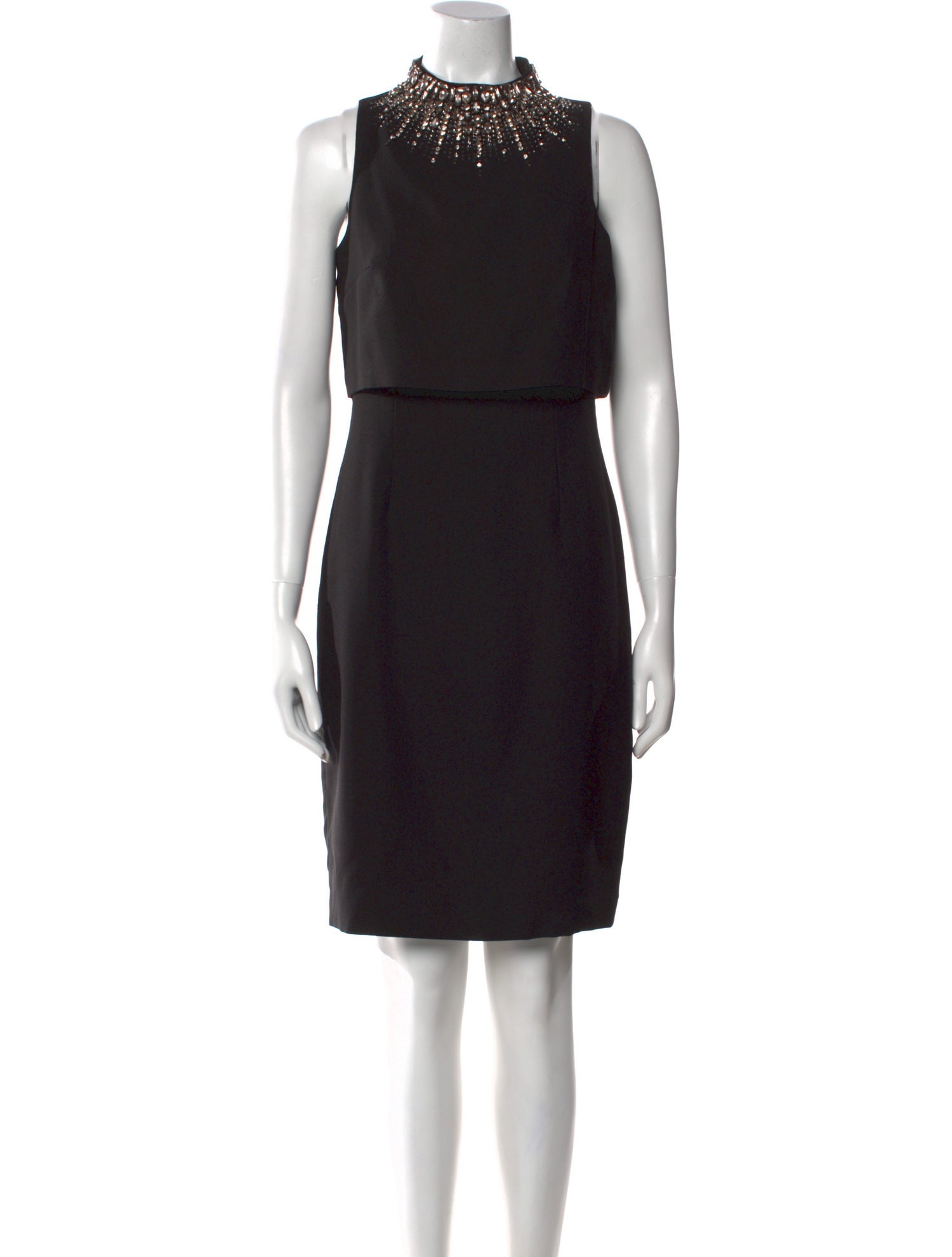 Aidan Mattox Mock Neck Knee-Length Dress