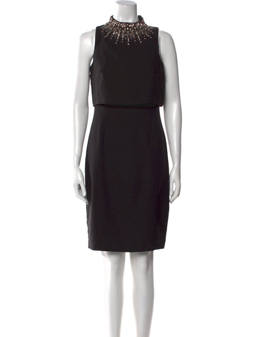 Aidan Mattox Mock Neck Knee-Length Dress