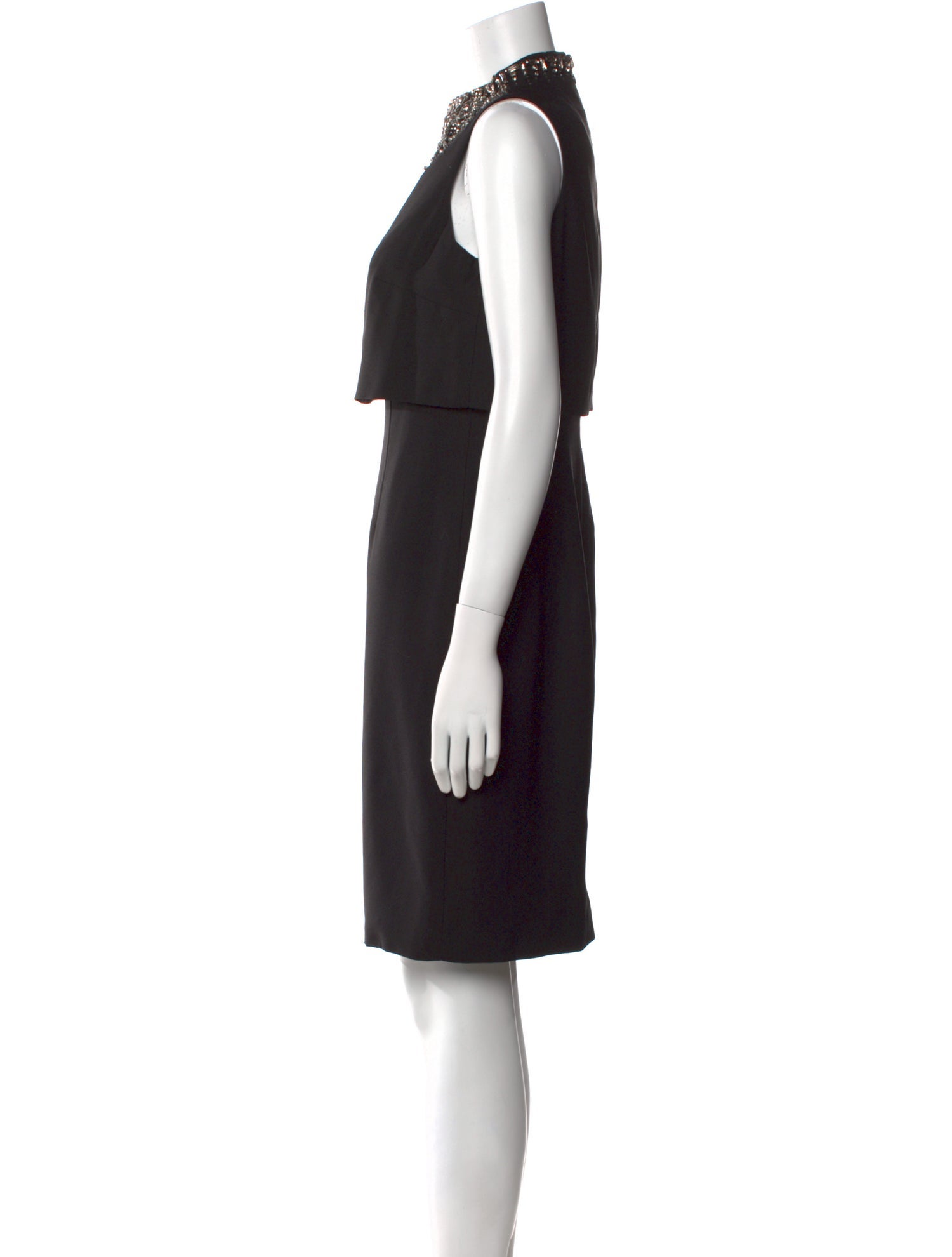 Aidan Mattox Mock Neck Knee-Length Dress