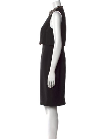 Aidan Mattox Mock Neck Knee-Length Dress