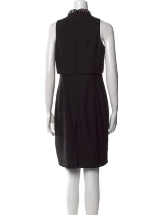 Aidan Mattox Mock Neck Knee-Length Dress