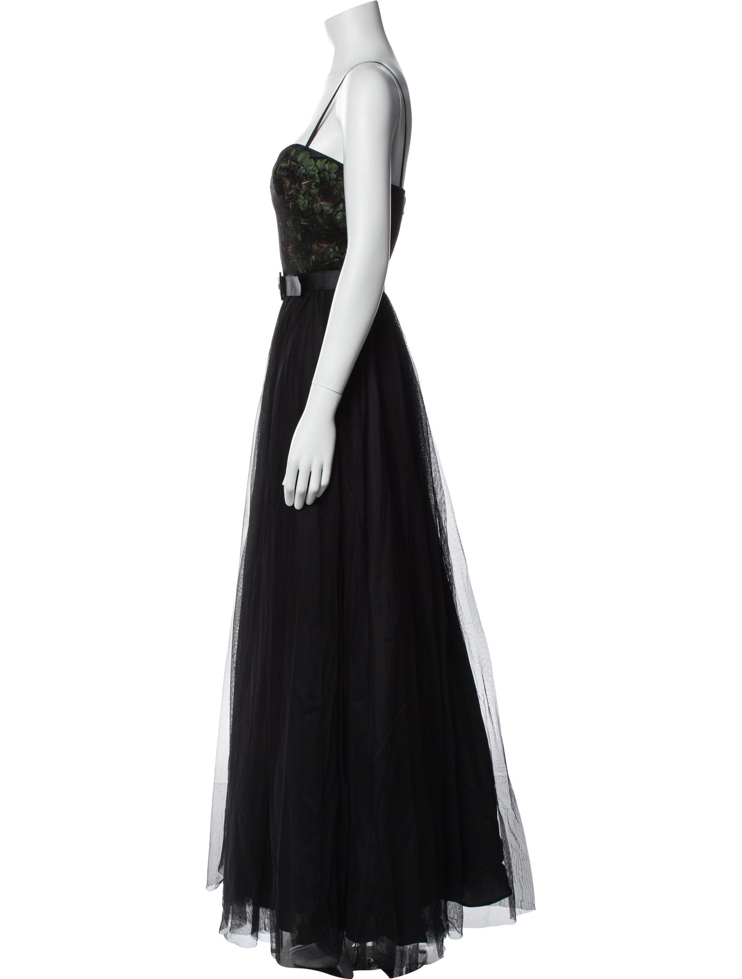 Aidan Mattox Square Neckline Long Dress