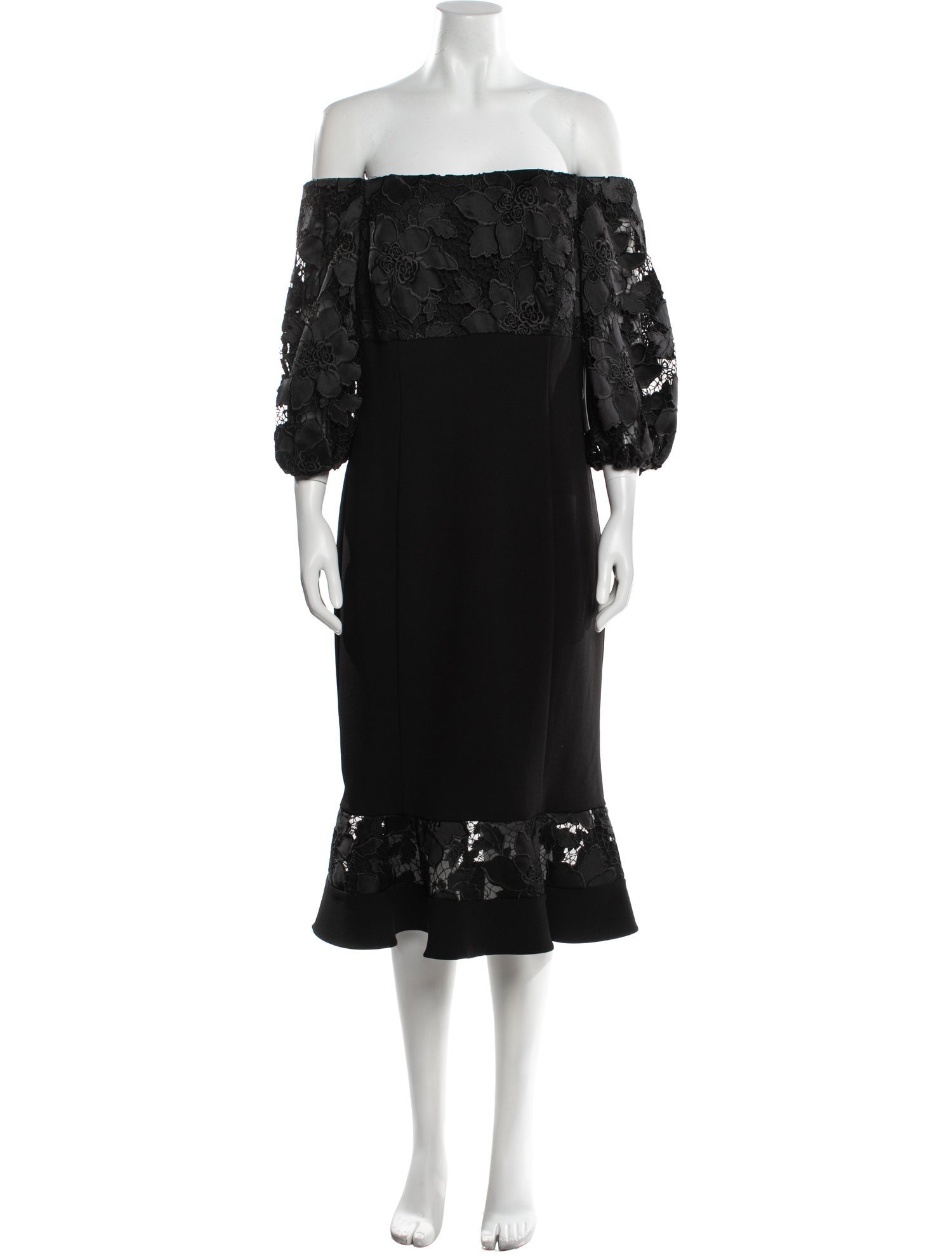 Aidan Mattox Off-The-Shoulder Knee-Length Dress