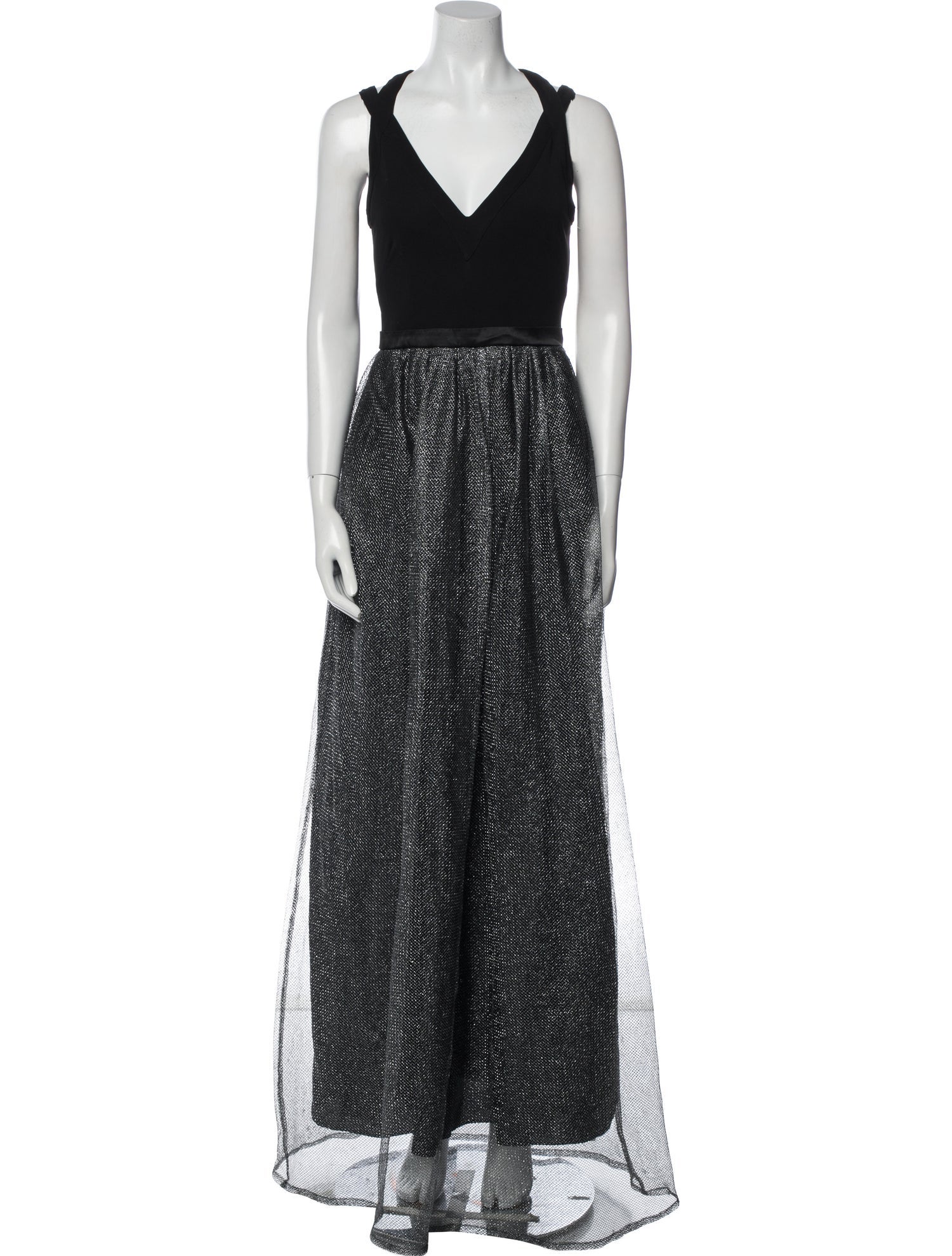 Aidan Mattox V-Neck Long Dress