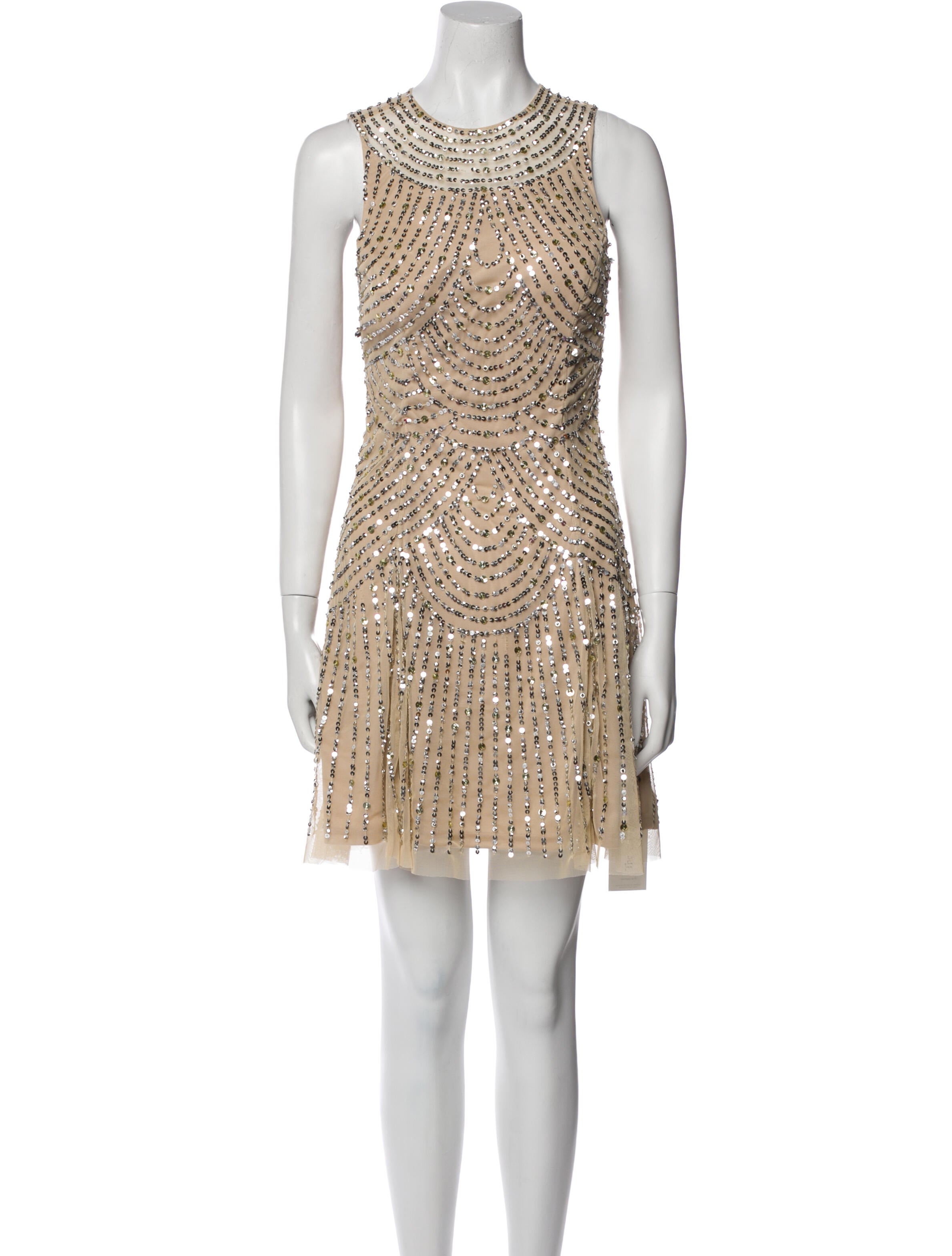 Aidan Mattox Crew Neck Mini Dress