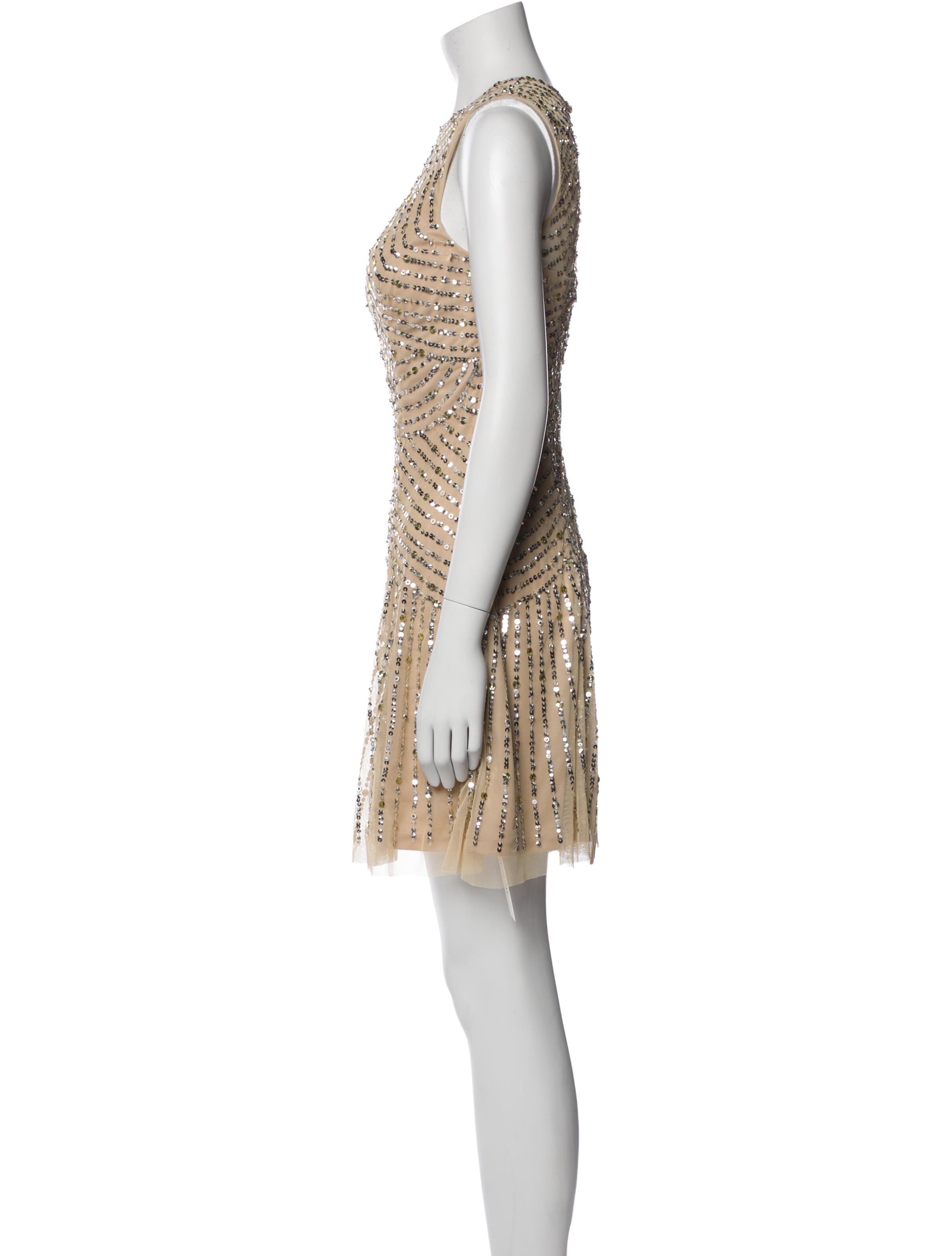 Aidan Mattox Crew Neck Mini Dress