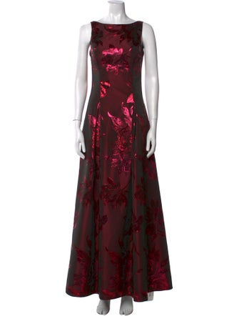 Aidan Mattox Floral Print Long Dress