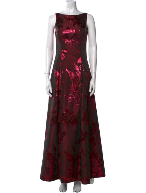 Aidan Mattox Floral Print Long Dress