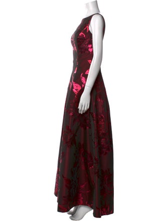 Aidan Mattox Floral Print Long Dress