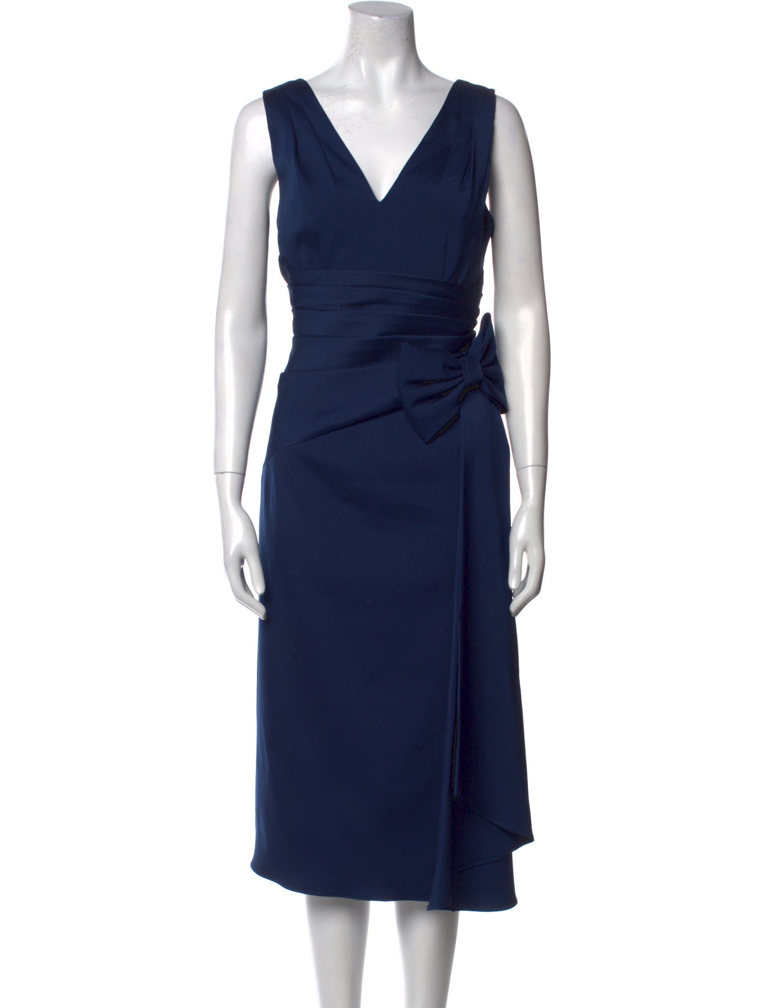 Aidan Mattox V-Neck Midi Length Dress