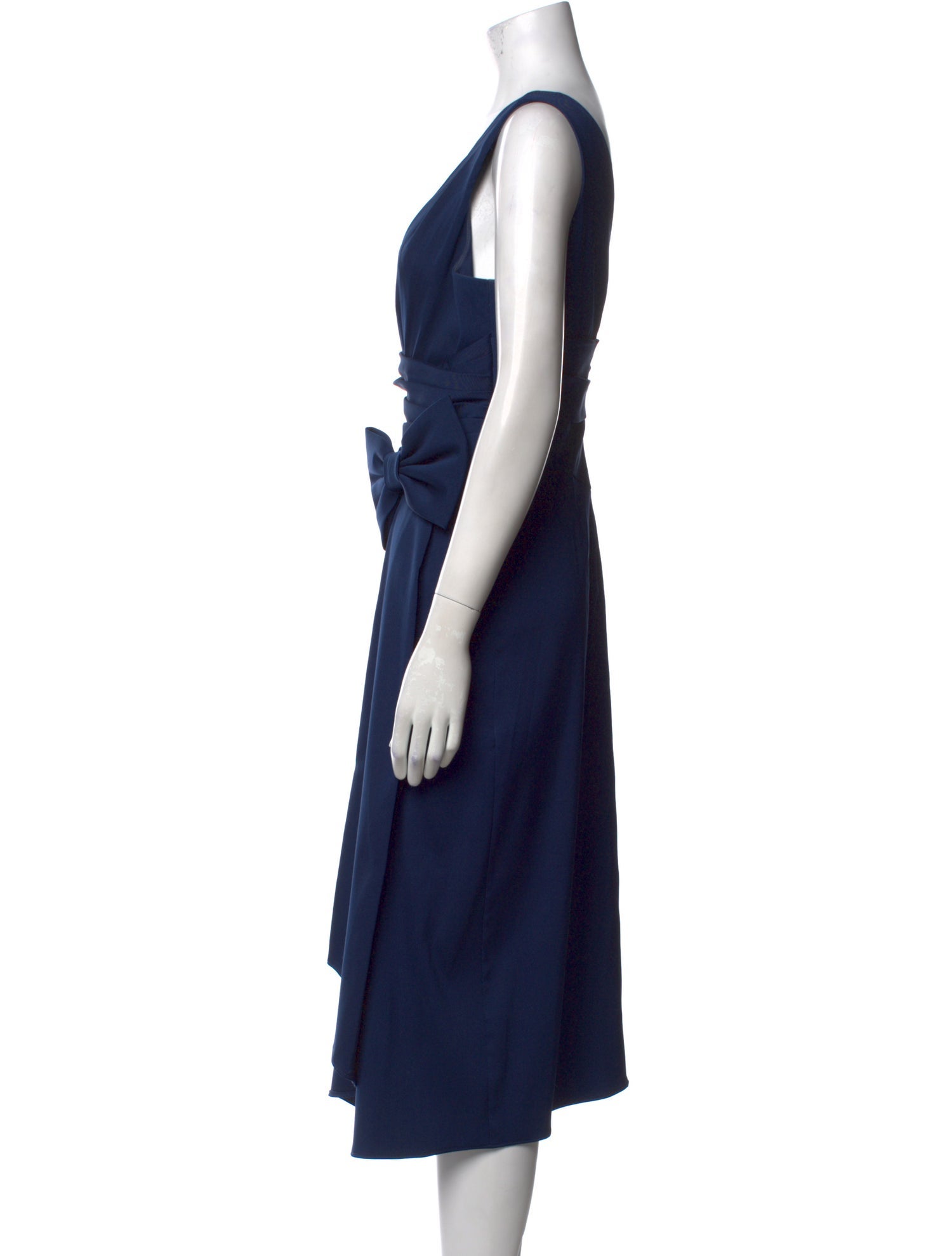Aidan Mattox V-Neck Midi Length Dress